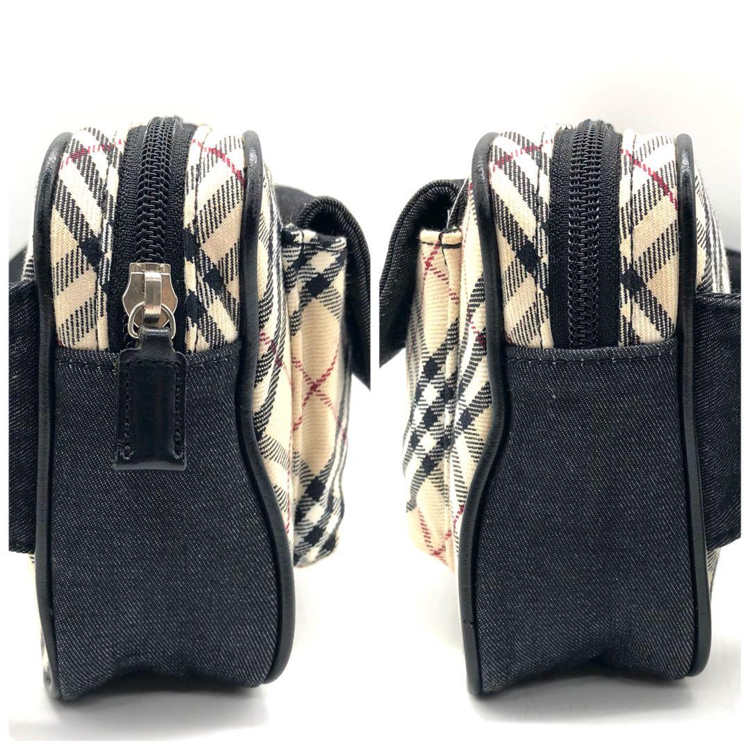 【希少】BURBERRY ボディバッグ ウエストポーチ デニム調 ノバチェック