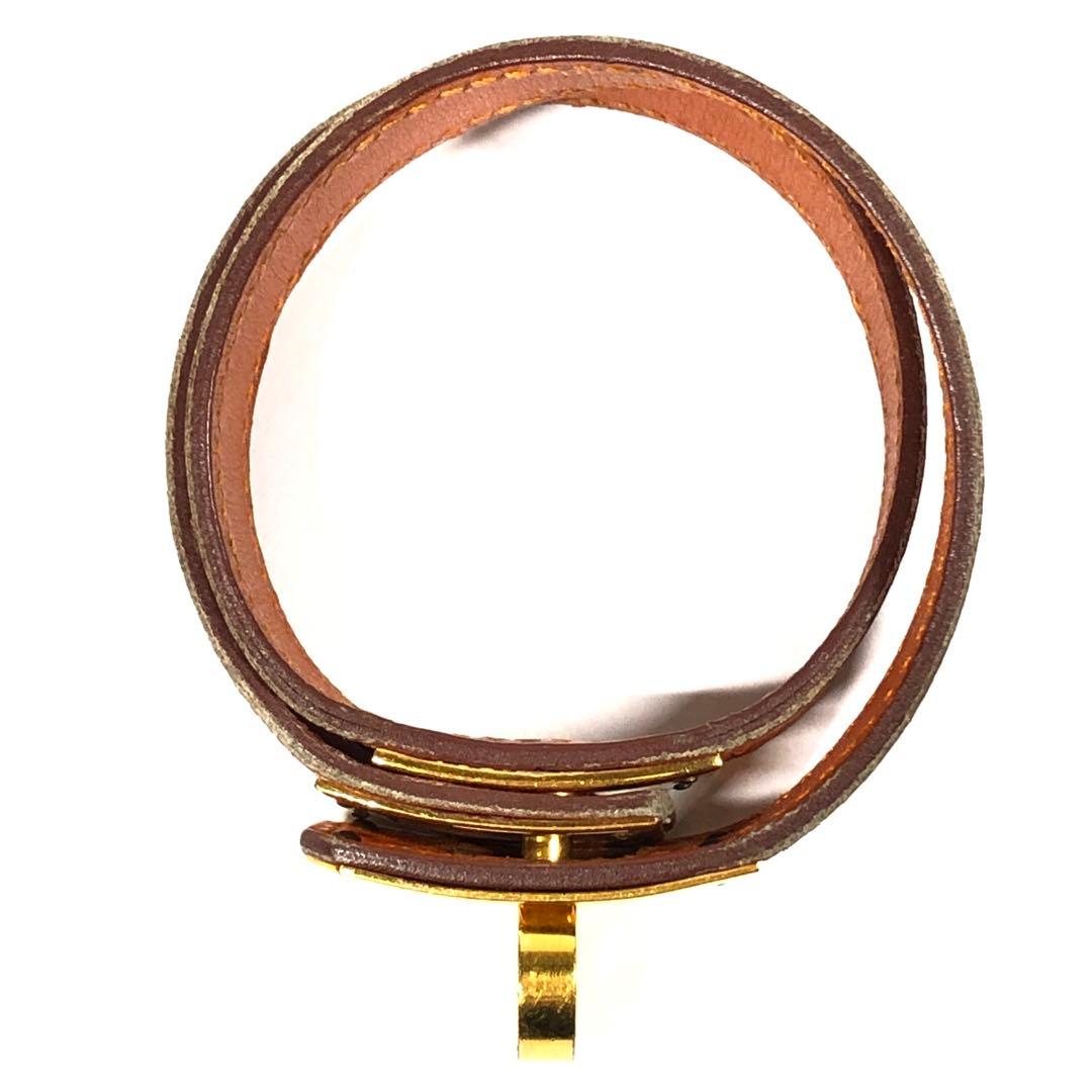 エルメス　ブレスレット　ケリー　ドゥブルトゥール　レザー×金属素材　バングル　箱