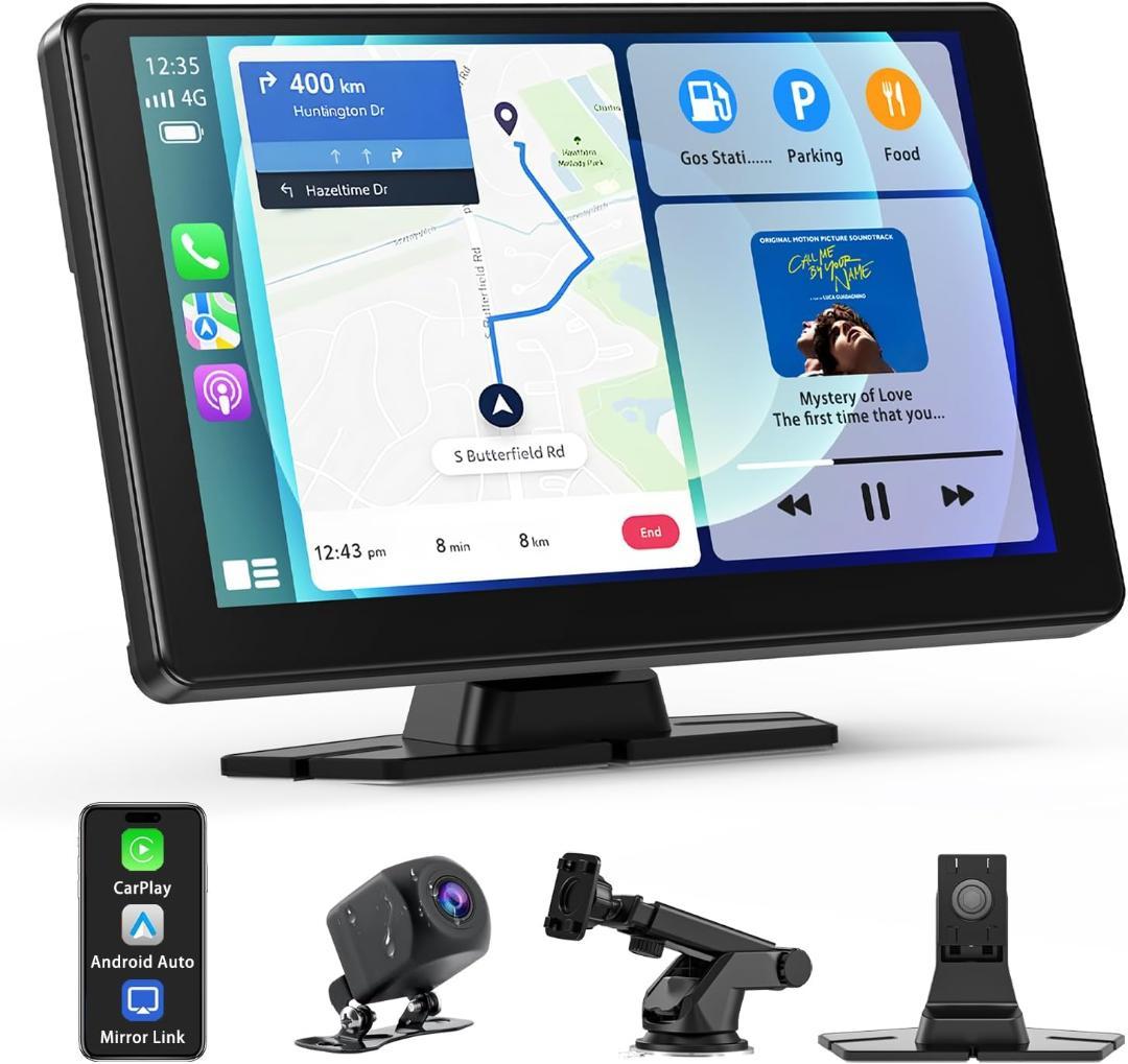 ディスプレイオーディオ 9インチポータブル カーオーディオ バックカメラ付き