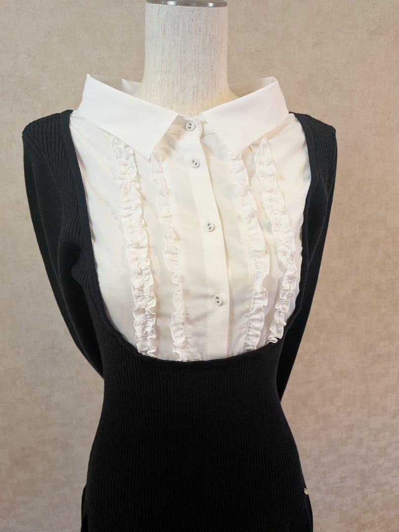 ワンピース andmary lotta frill mini dress black