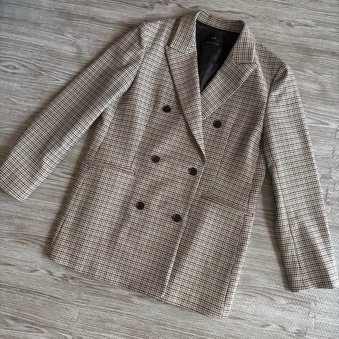 23区　杏さん着用ガンクラブチェックストレッチ ジャケット　サイズ40