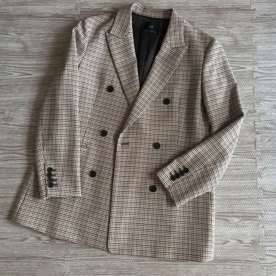 23区　杏さん着用ガンクラブチェックストレッチ ジャケット　サイズ40