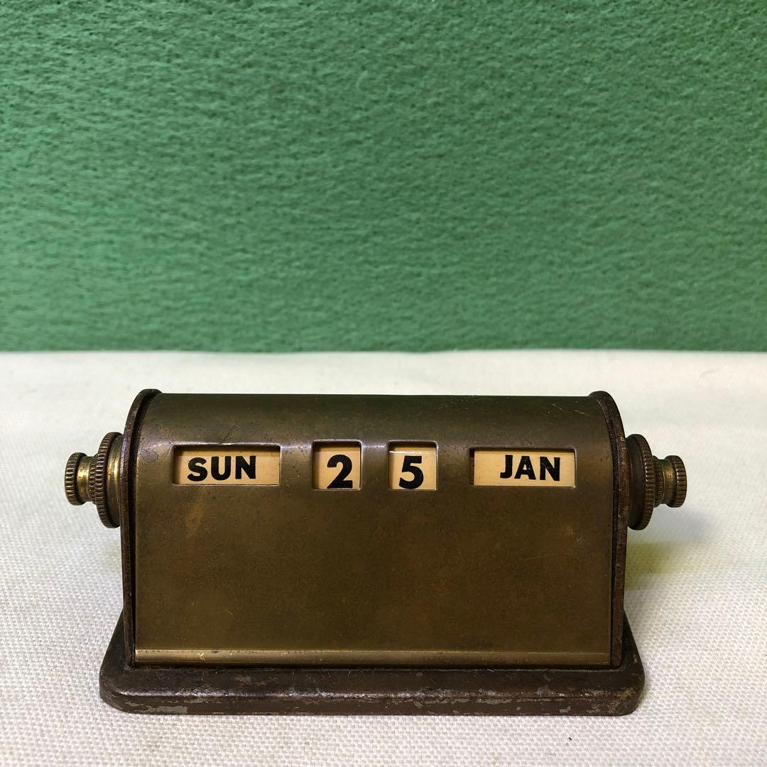 か4● 希少品　USヴィンテージ パークシャーマン　卓上カレンダーゴールド