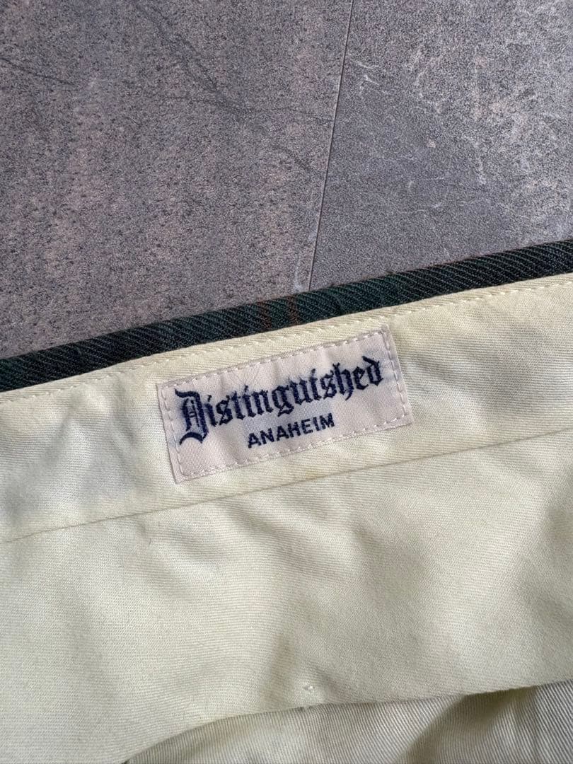 パンツ 90s Vintage 2tuck wool check wide slacks