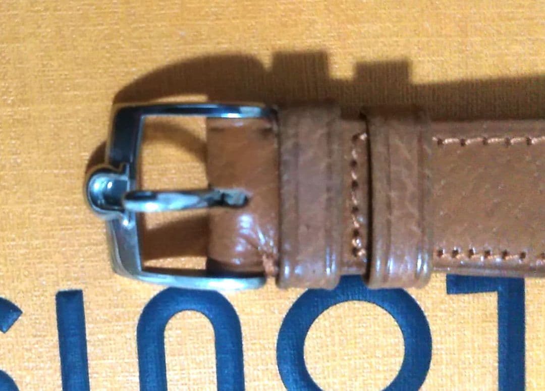 未使用 OMEGA純正　オメガ レザーベルト　やや濃いブラウン 17mm