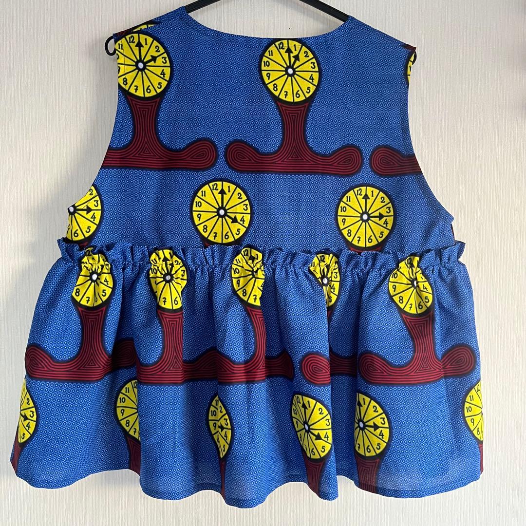 【専用品】アフリカ布　アフリカンプリント　サロペット　テーパードパンツ　ベスト