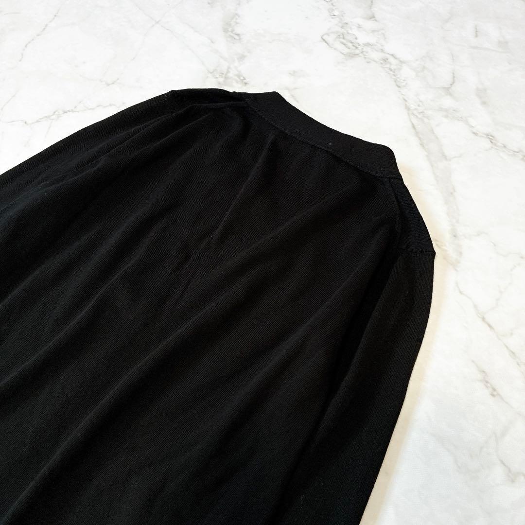 N°21 カーディガン　チェーン　ラインストーン　ロゴ刺繍　イタリア製　ブラック