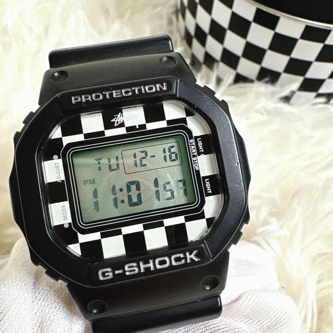希少✨ G-SHOCK STUSSY コラボ 腕時計 別注 チェッカー QZ