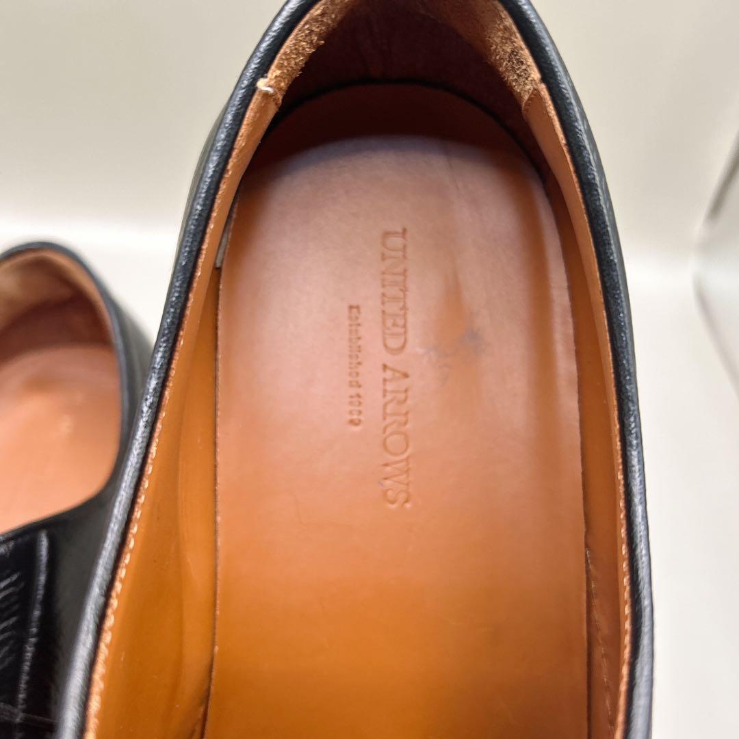 『美品』ユナイテッドアローズ ドレススニーカー 革靴 シボ革 ブラック　28cm