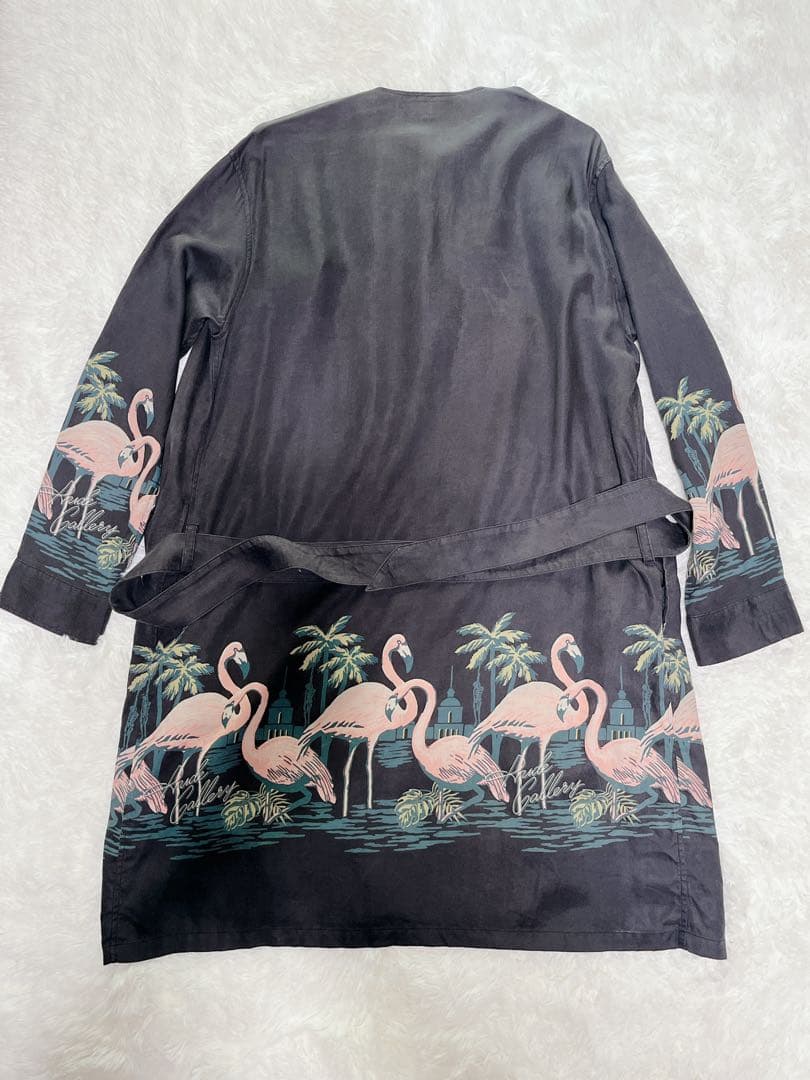 さささRUDE GALLERY フラミンゴ柄 ローブ/ガウン　チバユウスケ