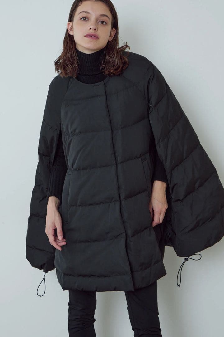 LE PHIL パッフィーダウンケープ ブラックsize0