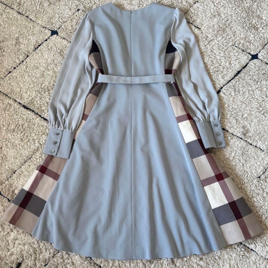 【極美品✨】ブルーレーベルクレストブリッジ　切替ワンピース　チェック　ベルト