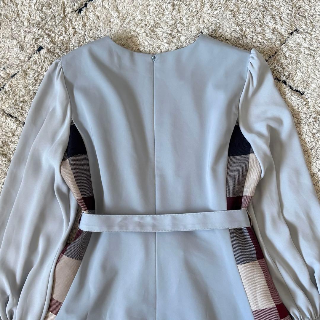 【極美品✨】ブルーレーベルクレストブリッジ　切替ワンピース　チェック　ベルト