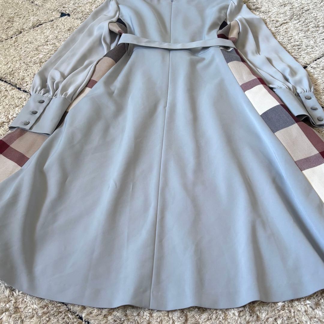 【極美品✨】ブルーレーベルクレストブリッジ　切替ワンピース　チェック　ベルト