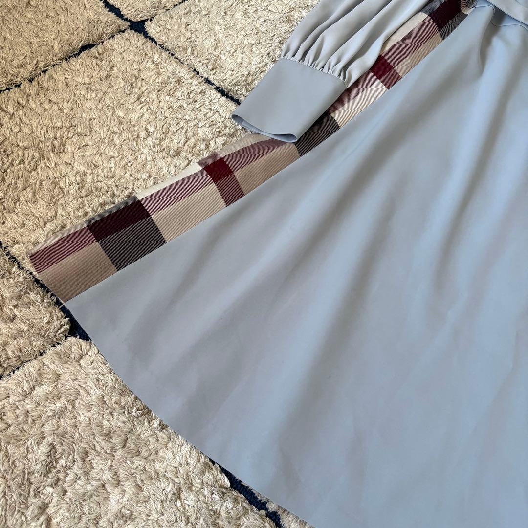 【極美品✨】ブルーレーベルクレストブリッジ　切替ワンピース　チェック　ベルト