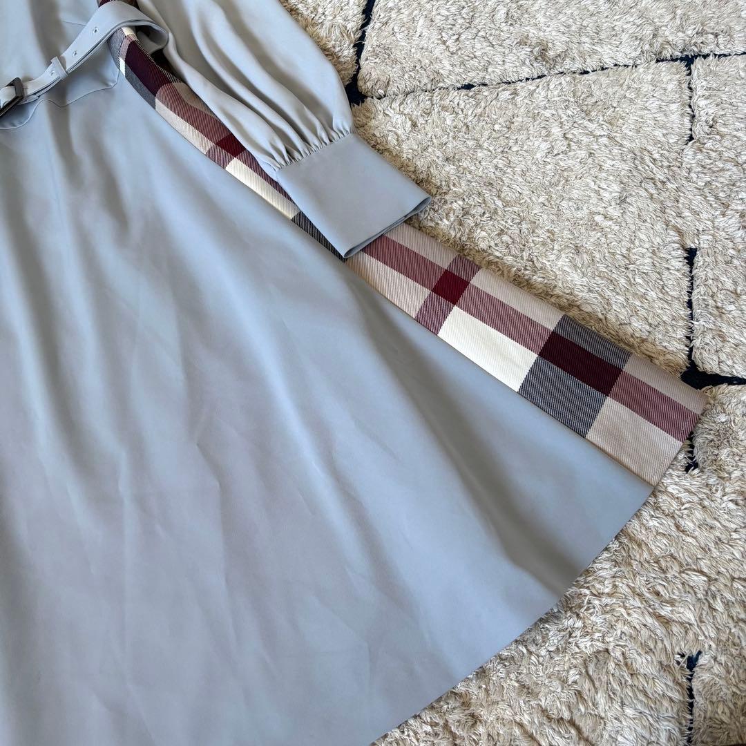 【極美品✨】ブルーレーベルクレストブリッジ　切替ワンピース　チェック　ベルト