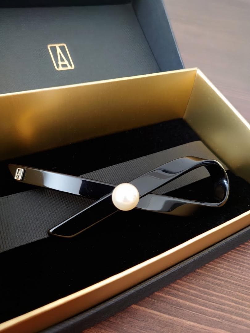 アレクサンドルドゥパリ パールリボンバレッタ 黒 TIMELESS