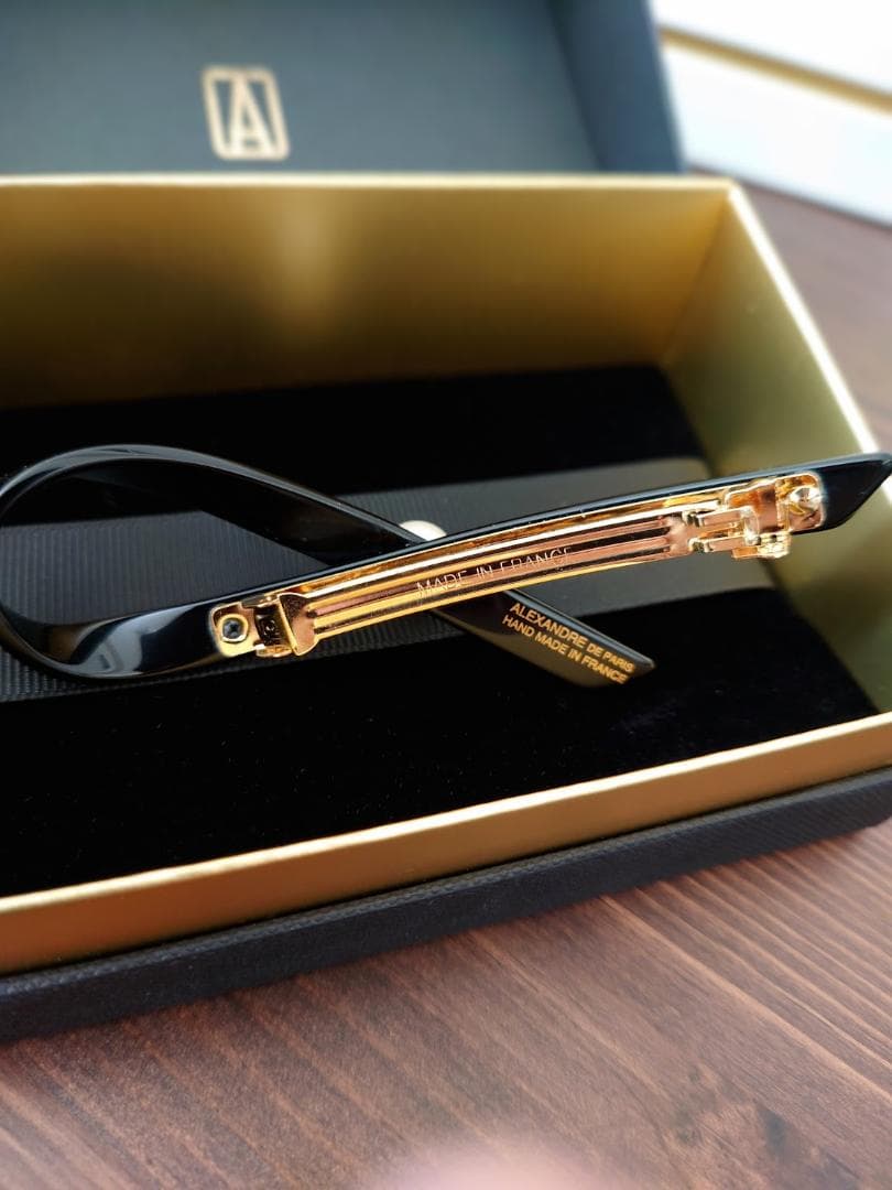 アレクサンドルドゥパリ パールリボンバレッタ 黒 TIMELESS