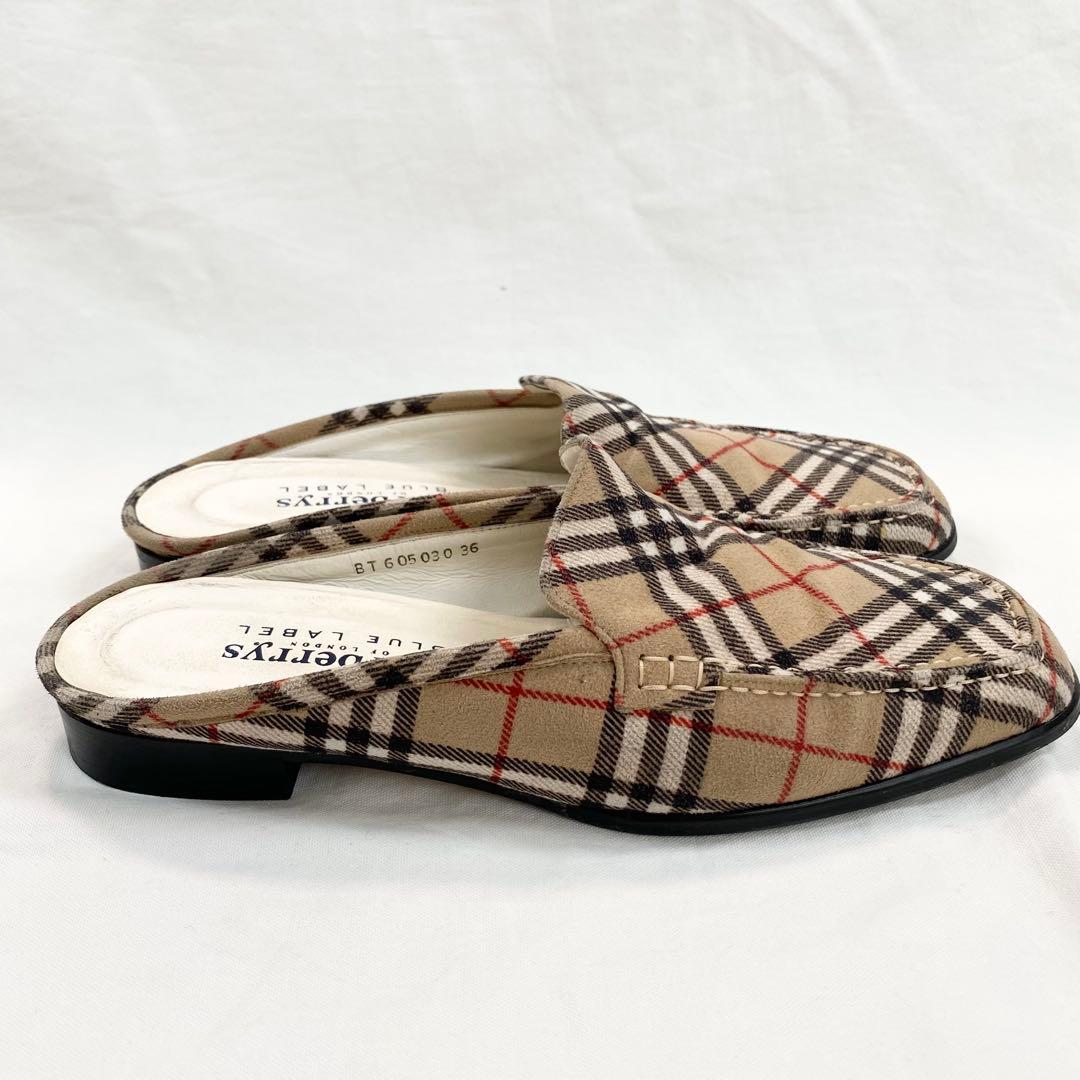 BURBERRY BLUELABEL ノバチェック パンプス ミュール 23cm