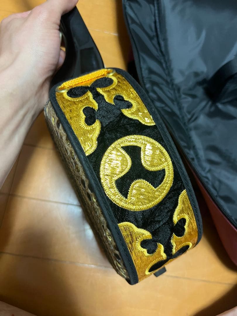 三線本体 蛇皮 金糸刺繍