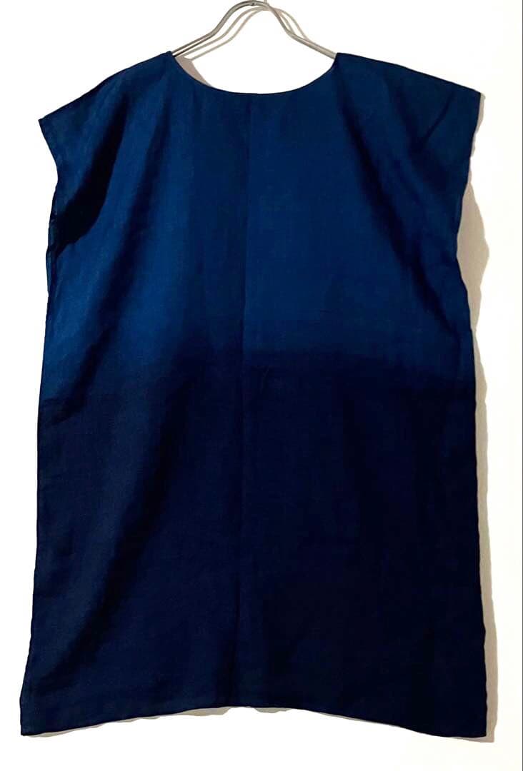 中川政七商店 麻 藍染 チュニック ワンピース リネン100%