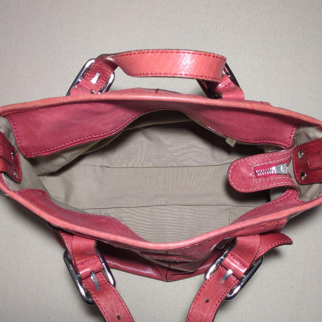 TOD's　トッズ　ピンク　バッグ　ハンドバッグ　ショルダーバッグ　本革　レザー