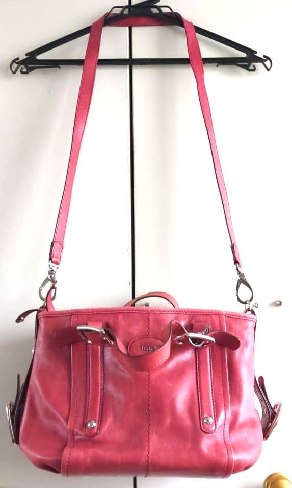 TOD's　トッズ　ピンク　バッグ　ハンドバッグ　ショルダーバッグ　本革　レザー