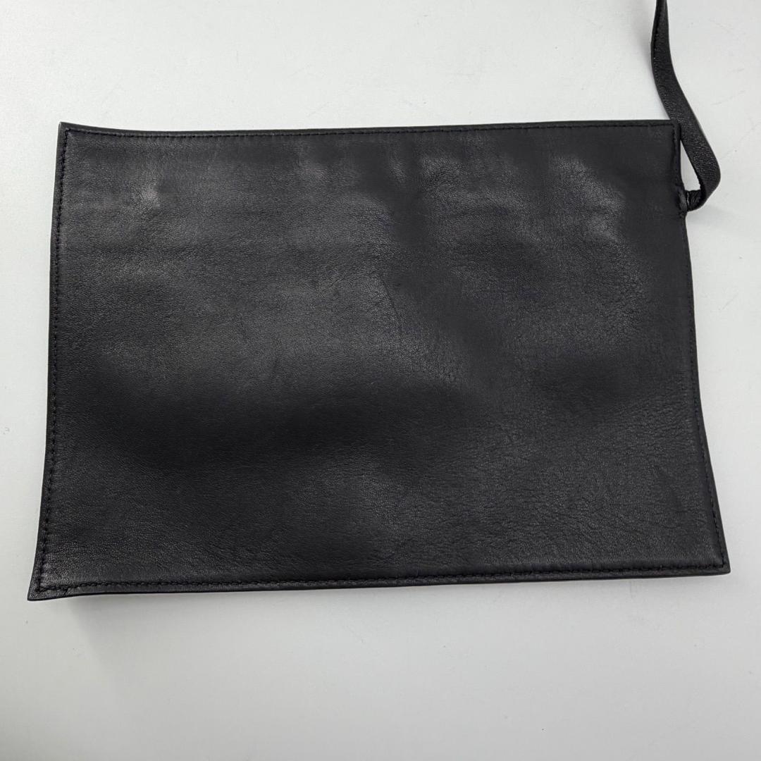 17591✨マルニ ポーチ付き レザー ハンドバッグ ブラック