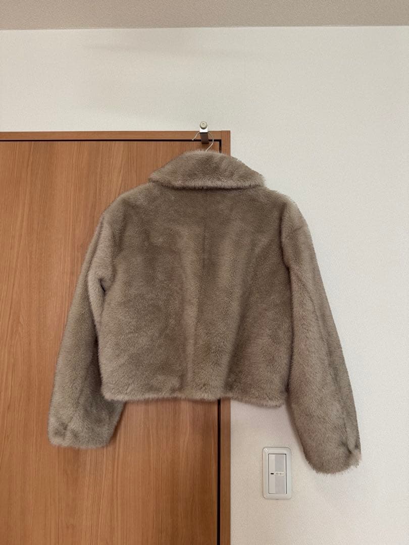 anauans ステンカラーショートファーコート