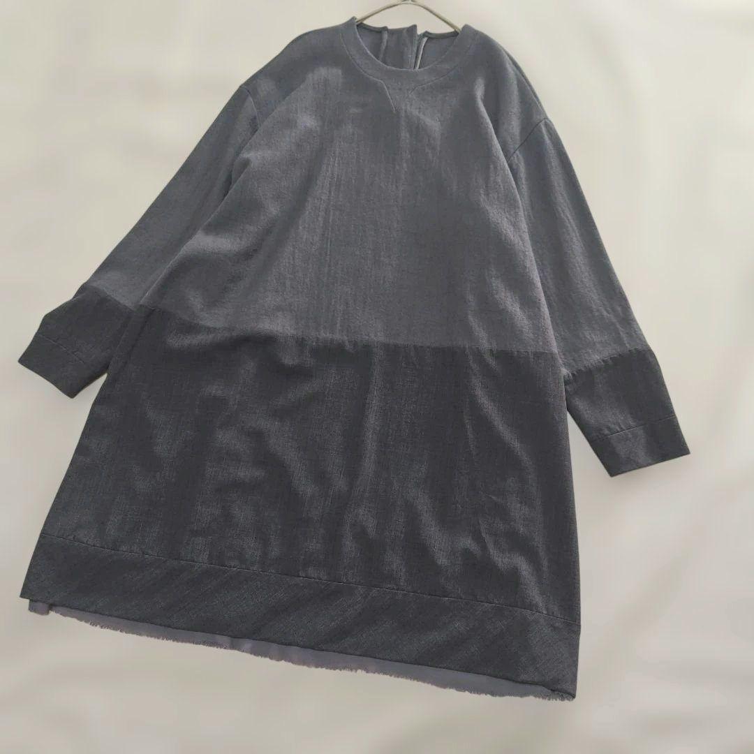 センソユニコ✨JNBY　ウール切替　ワンピース　チュニック　オーバーサイズ