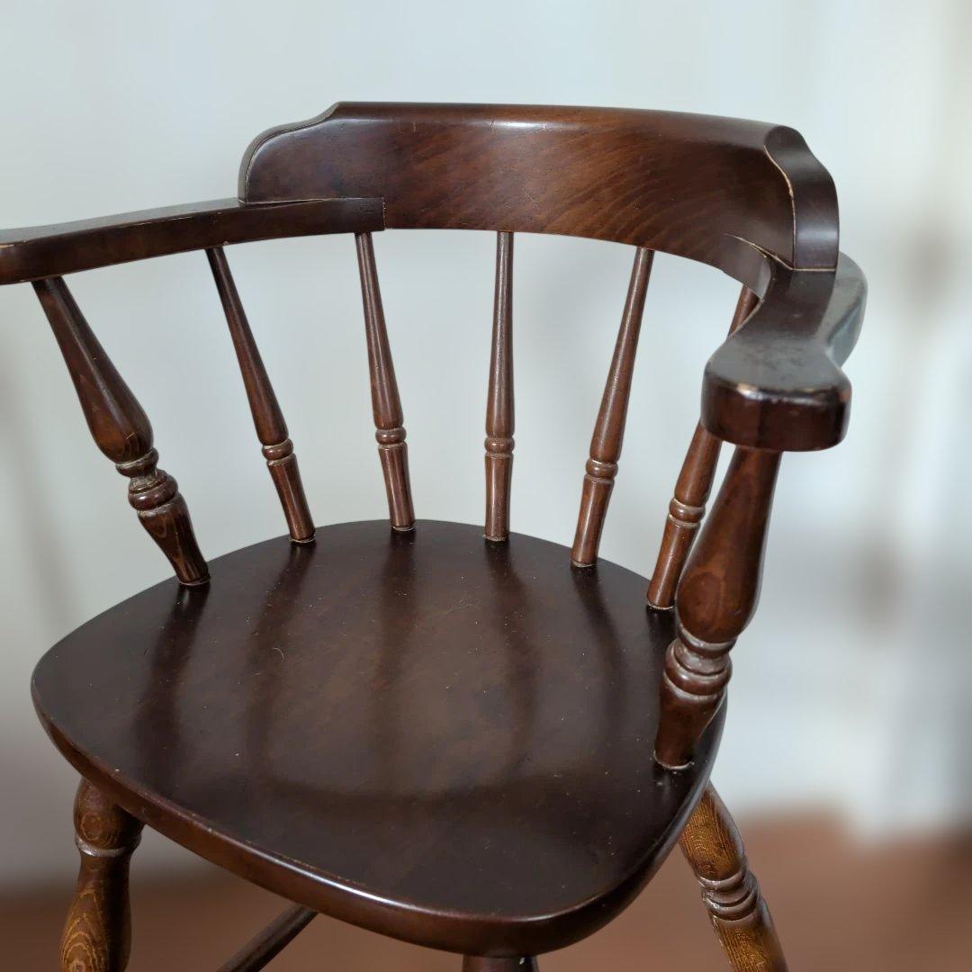 飛騨産業株式会社　木製ハイチェア ダークブラウン