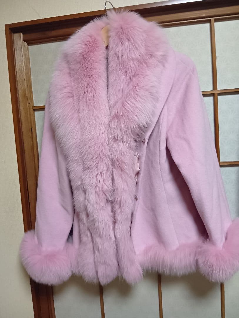 ♡定価25万♡姫系♡桃ピンクリアルフォックスファージャケットコートサガミンク