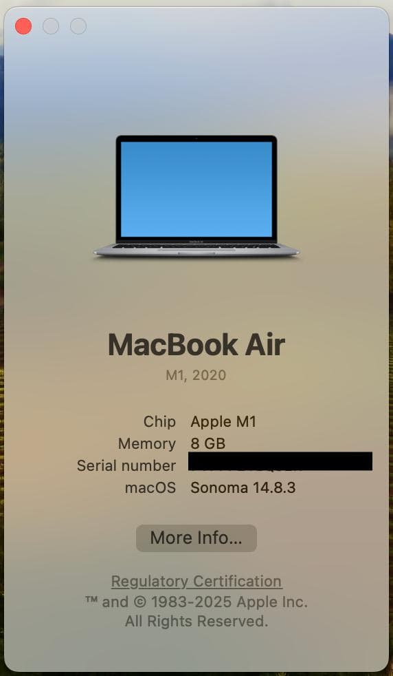 MacBook本体 Apple MacBookAir M1 2020 8GB 256GB