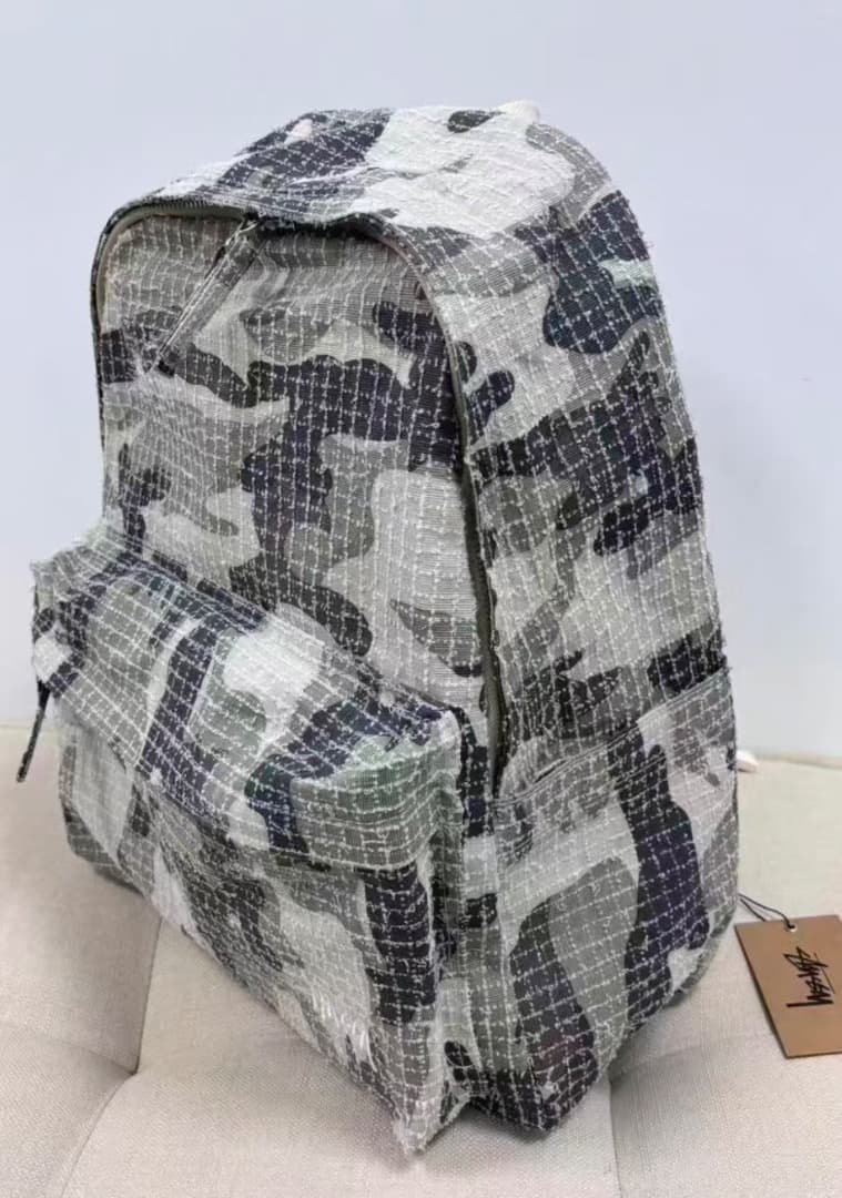 Stussy Needle Punch 迷彩柄 キャンバスリュック 48×38