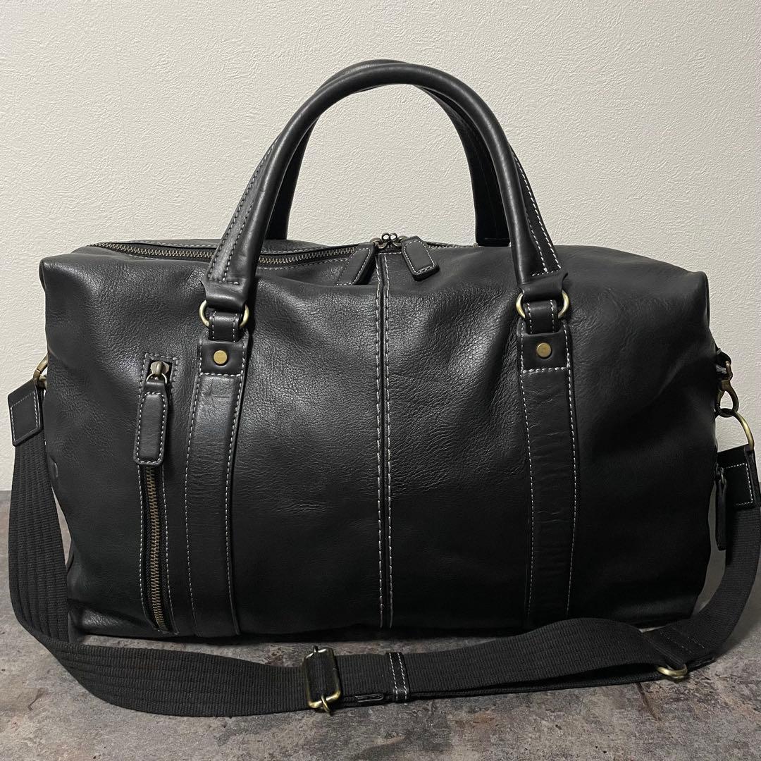 美品 土屋鞄 Plota 2way グランドボストンバッグ ショルダー 大容量黒