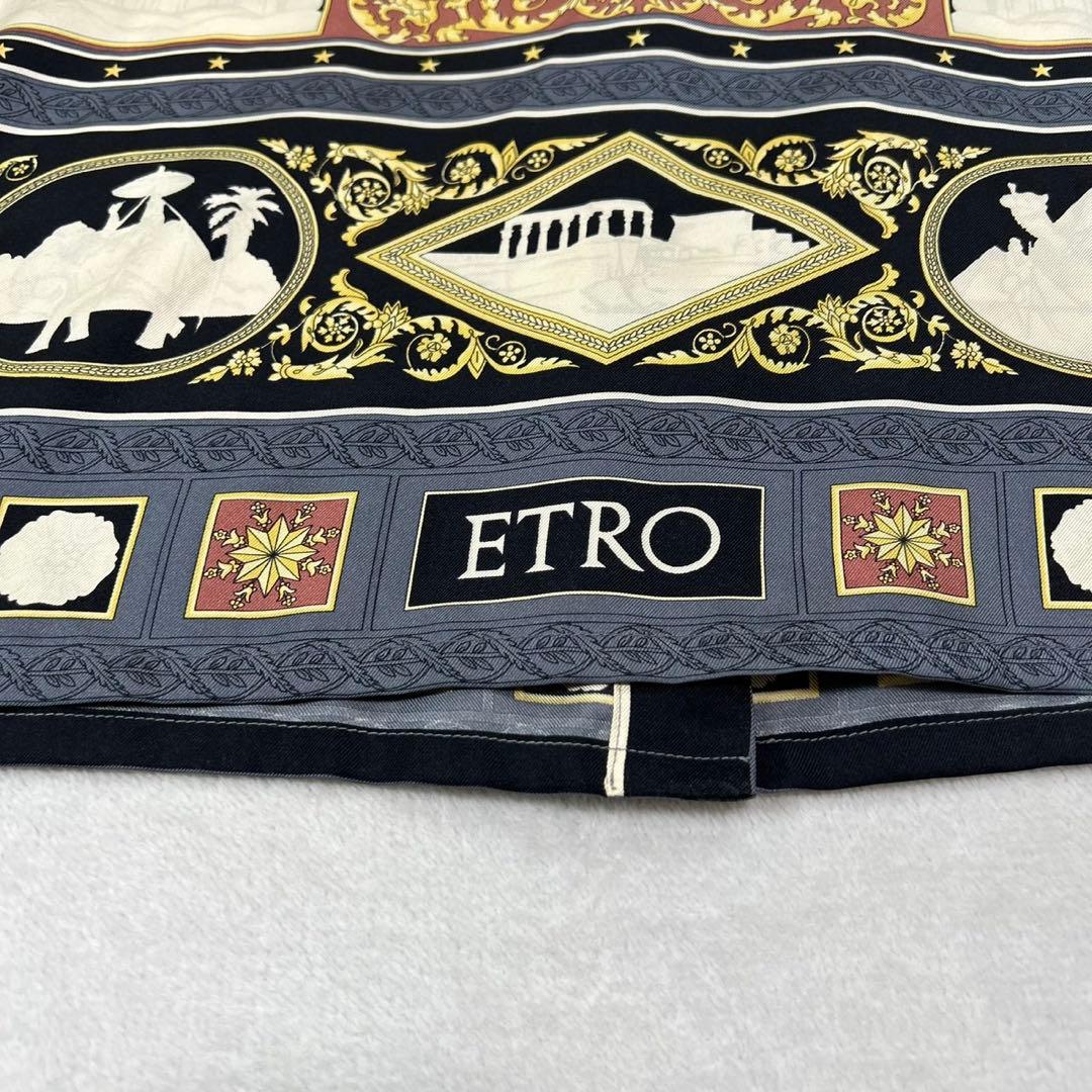 J917 美品 M エトロ シルク100% シャツ マルチカラー レディース