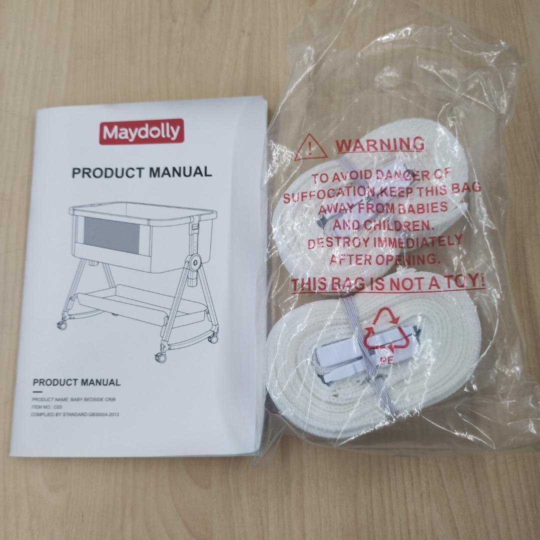 美品　Maydolly 　折りたたみ式　ベビーベッド ネイビー