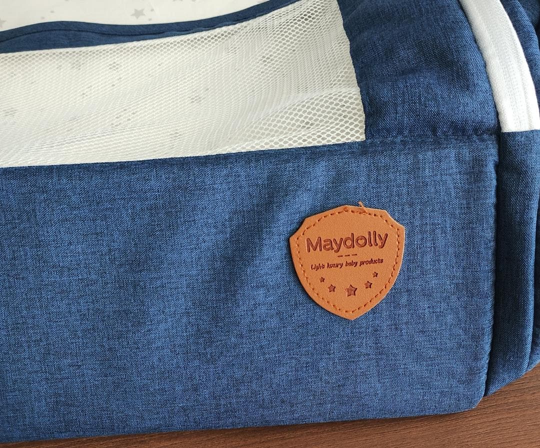 美品　Maydolly 　折りたたみ式　ベビーベッド ネイビー
