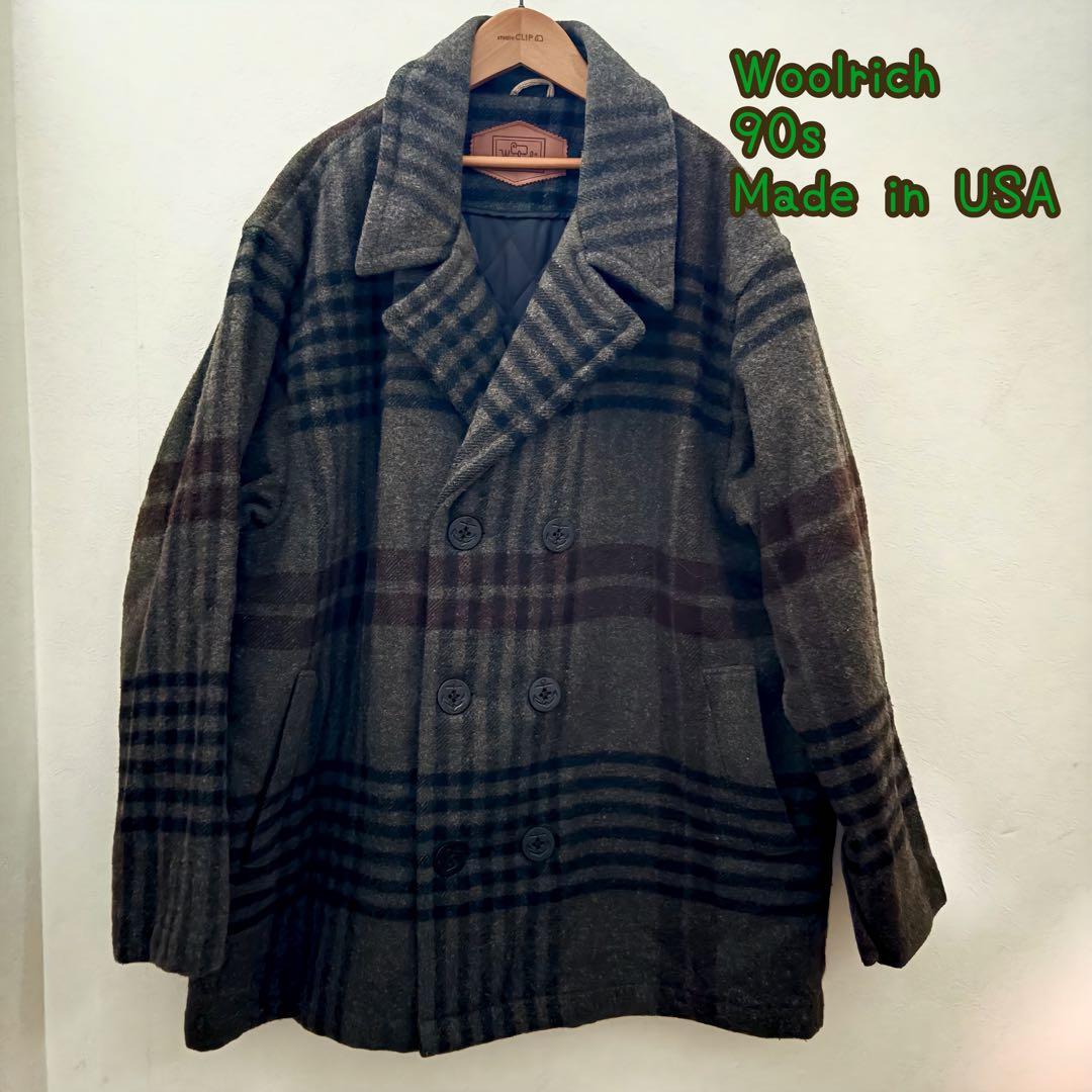 美品　90s USA製 Woolrich ウールリッチ ピーコート サーモライト