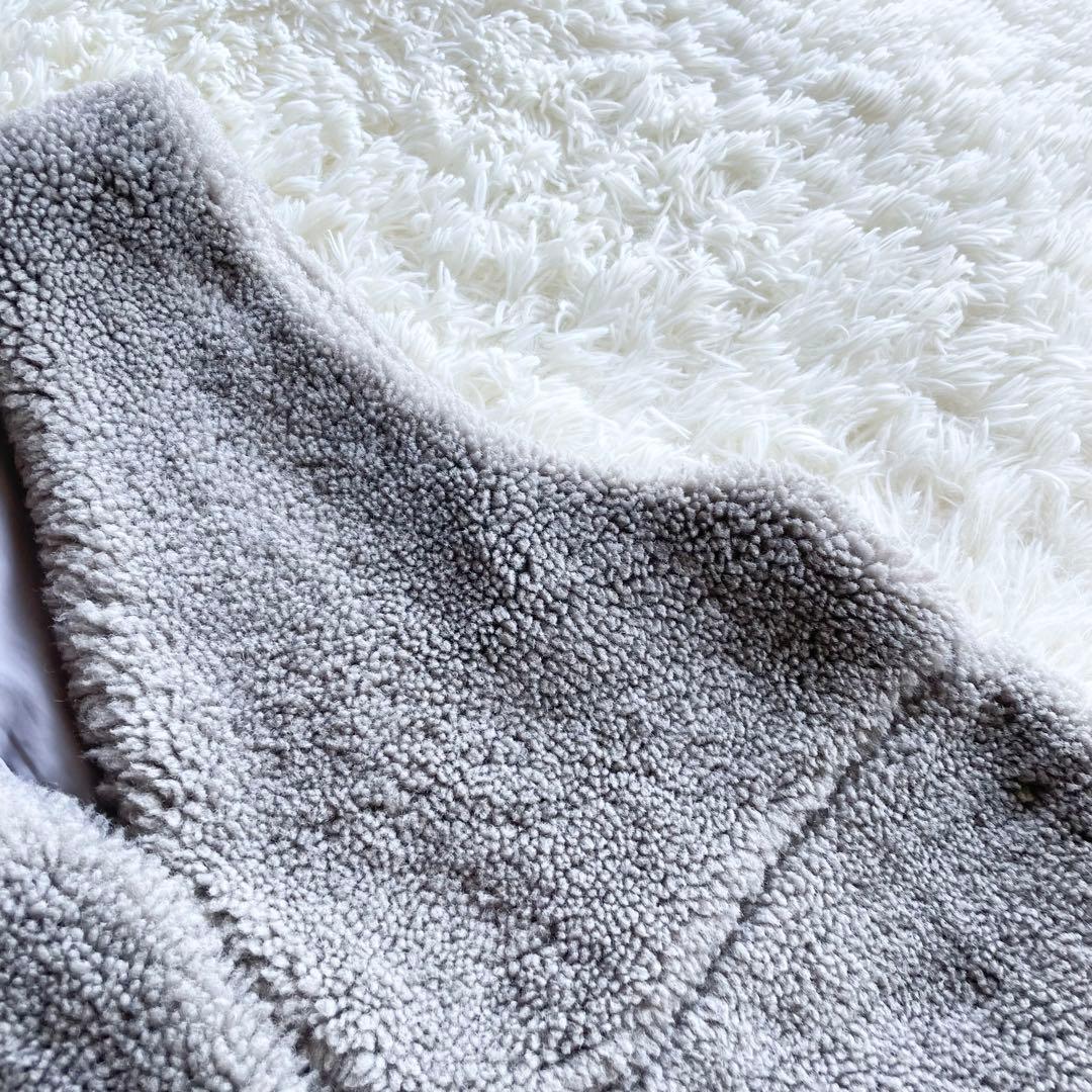 現行✨スリードッツ アップサイクルエコファー アウター　ベスト　ボア　灰色