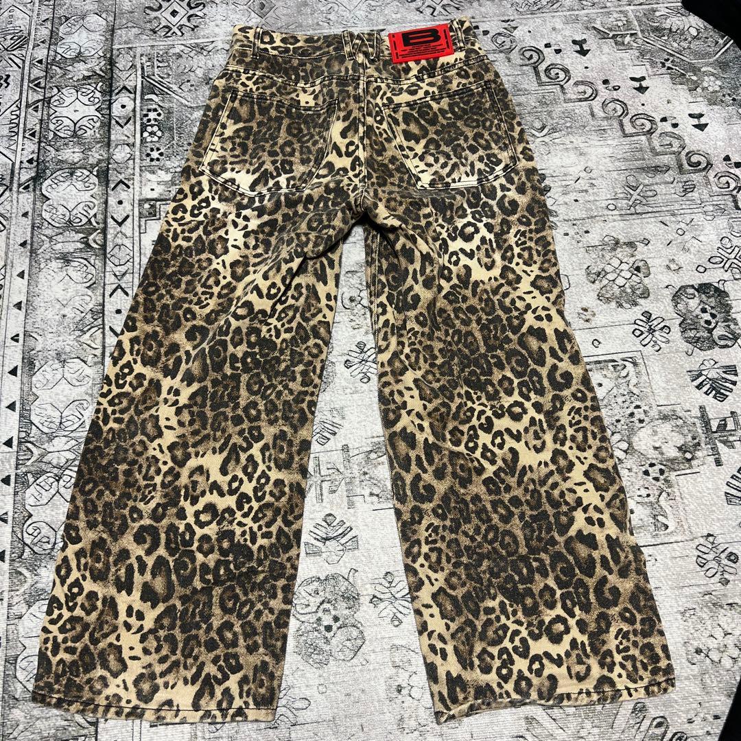 パンツ BEEDEN LEOPARD PRINT WIDE STRAIGHT PANTS