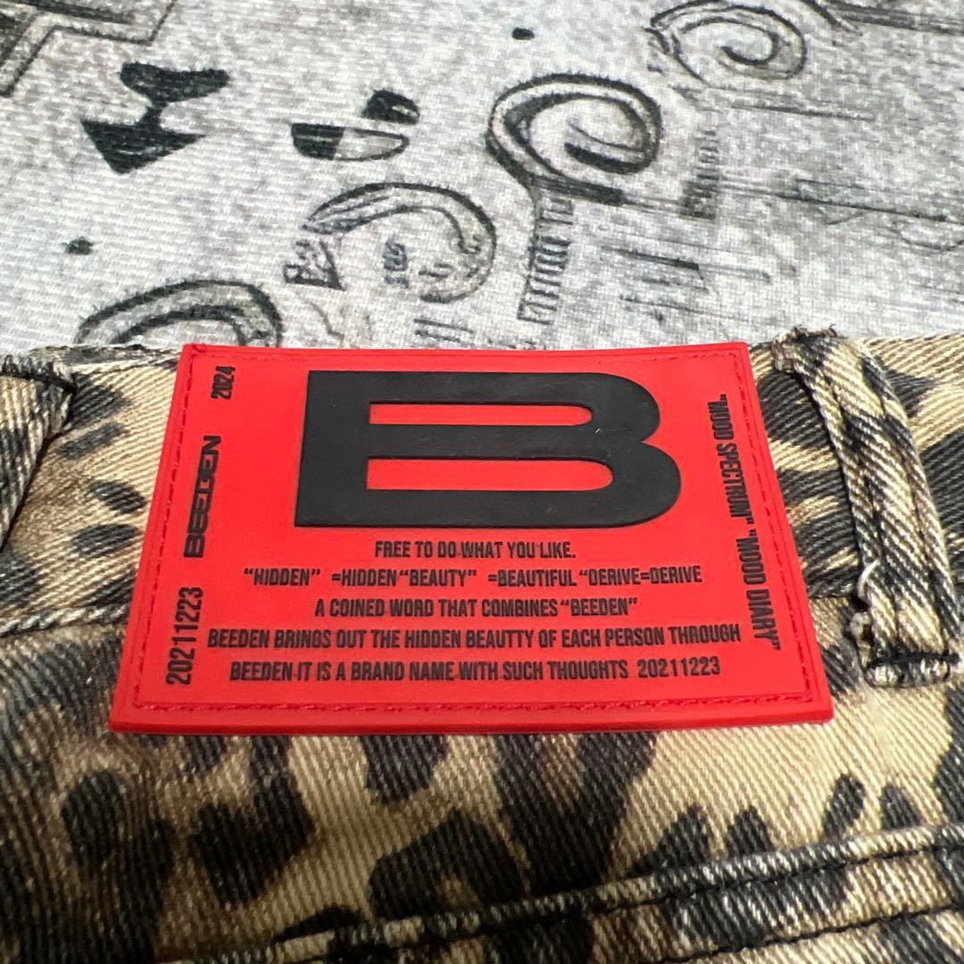 パンツ BEEDEN LEOPARD PRINT WIDE STRAIGHT PANTS