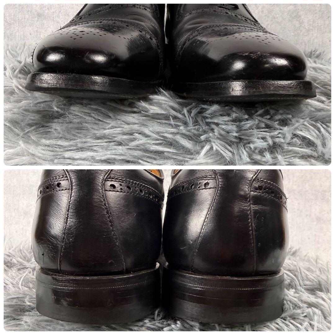 美品 SCOTCH GRAIN ストレートチップ メダリオン 黒 26cm 革靴