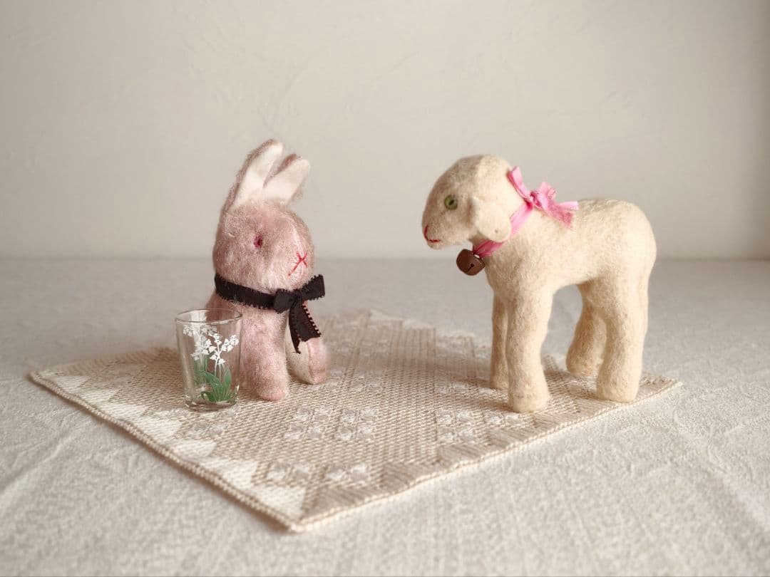 * vintage rabbit ୨୧ フォルムの可愛い ピンクの ウサちゃん