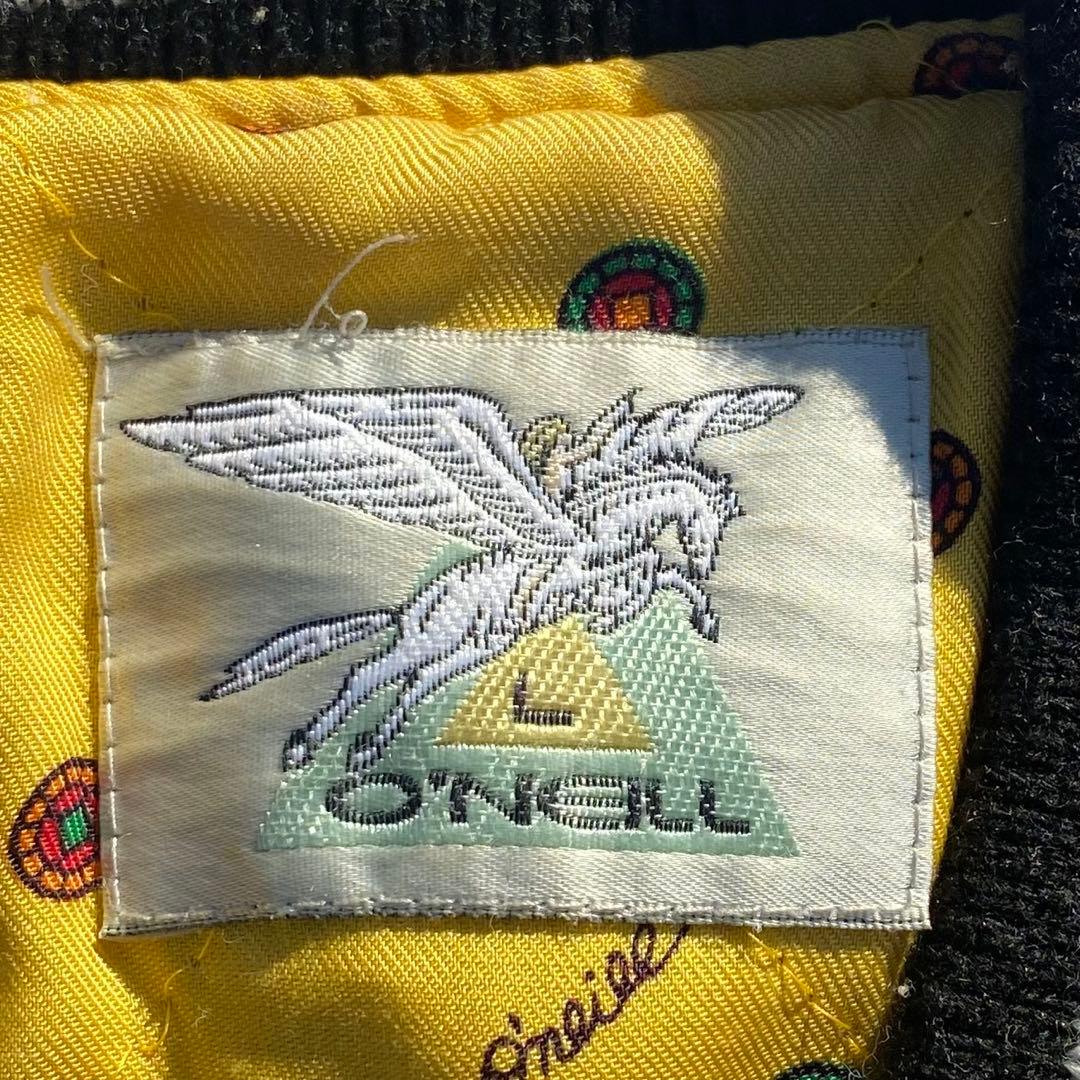 90's O'NEILL スタジャン ブラック サーフ　横乗り