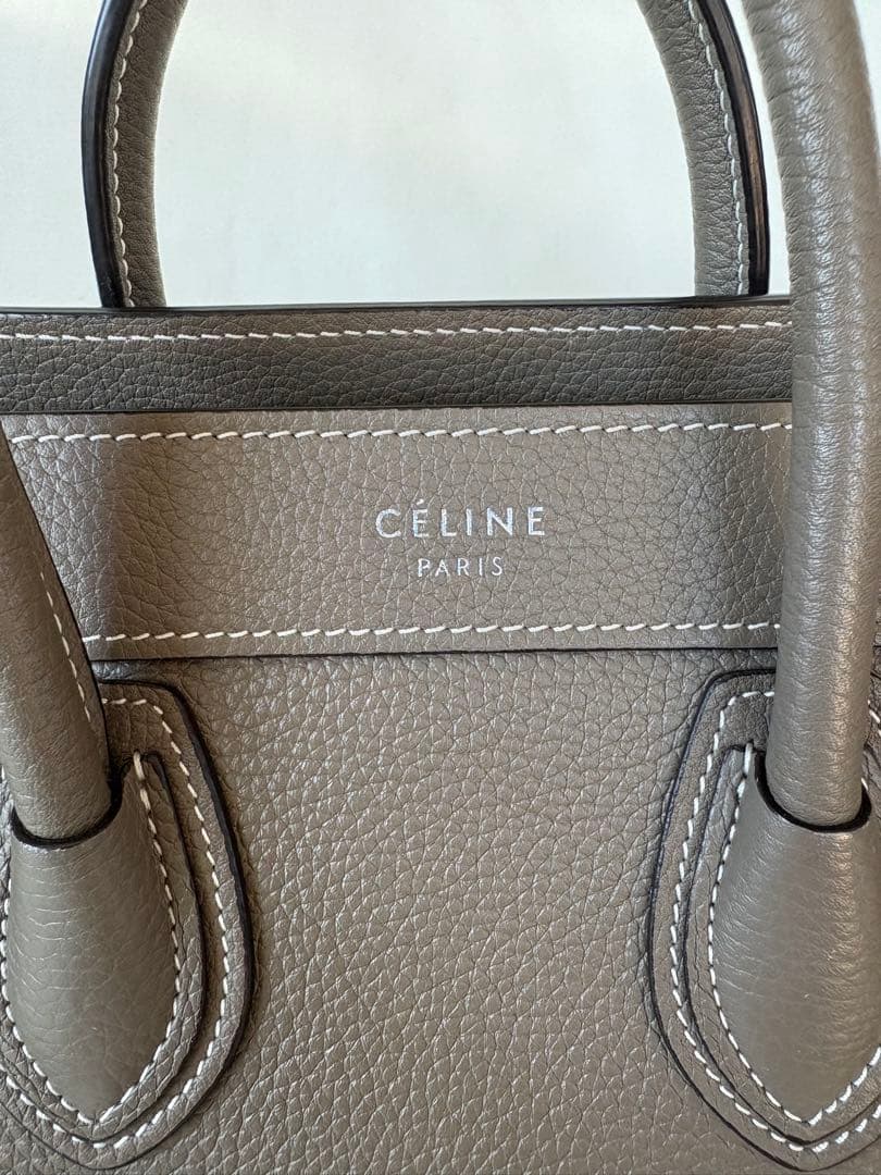 【35happy】美品 旧ロゴ セリーヌ ラゲージ ナノ スリバッグ 正規