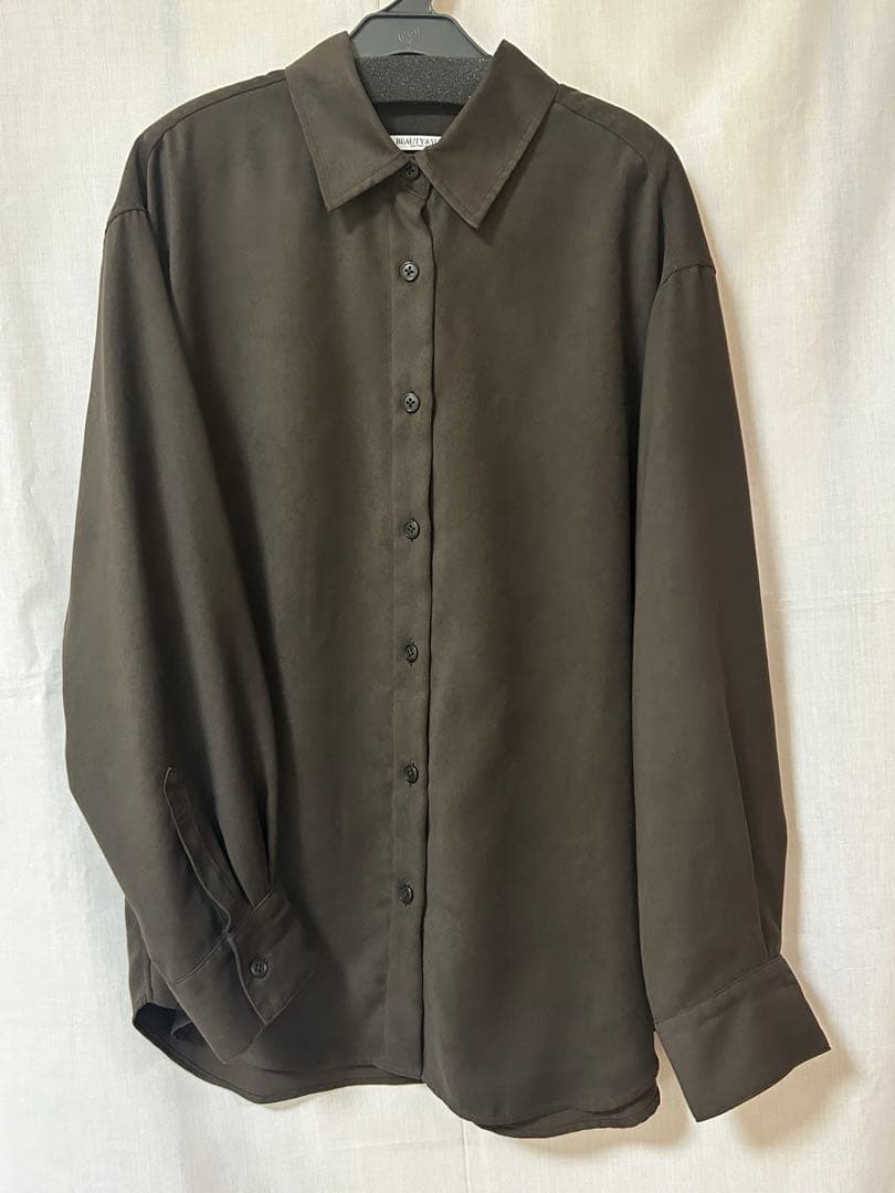 BEAUTY&YOUTH スエードライク シャツ ウォッシャブル