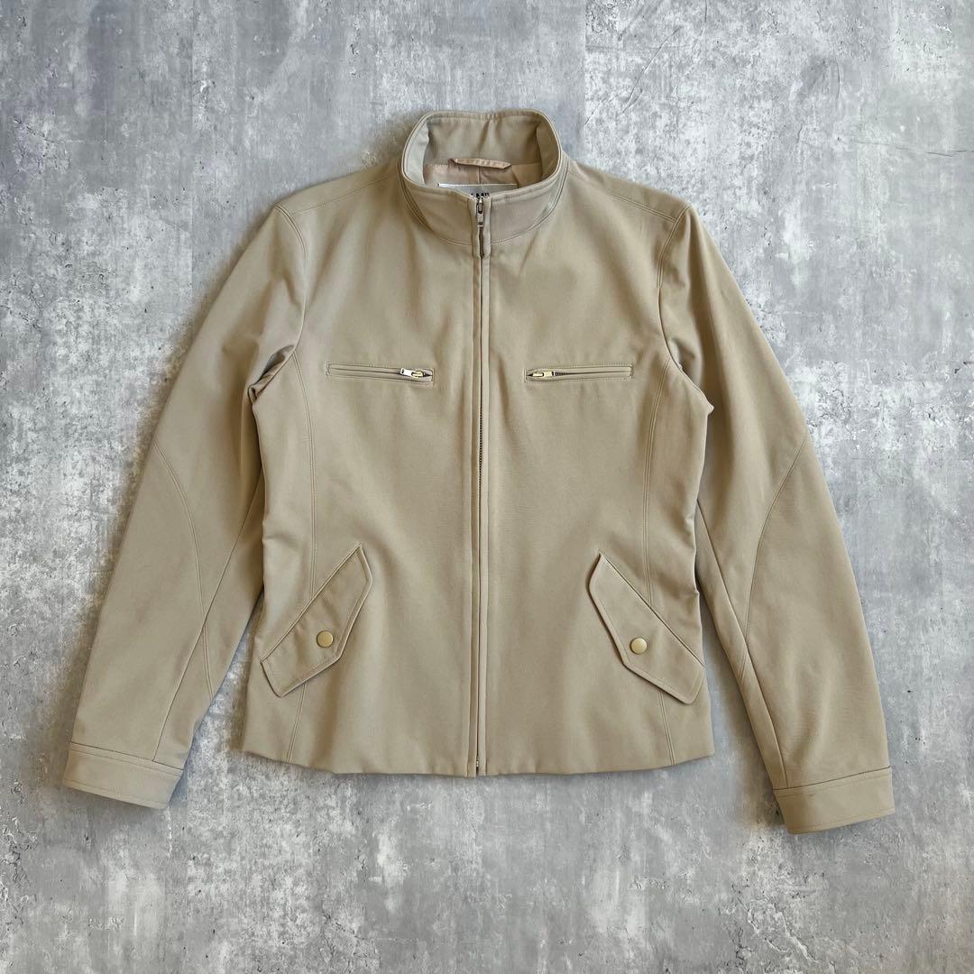 イッセイミヤケ　レーヨン混　スタンドカラージャケット　ベージュ　日本製　2サイズ