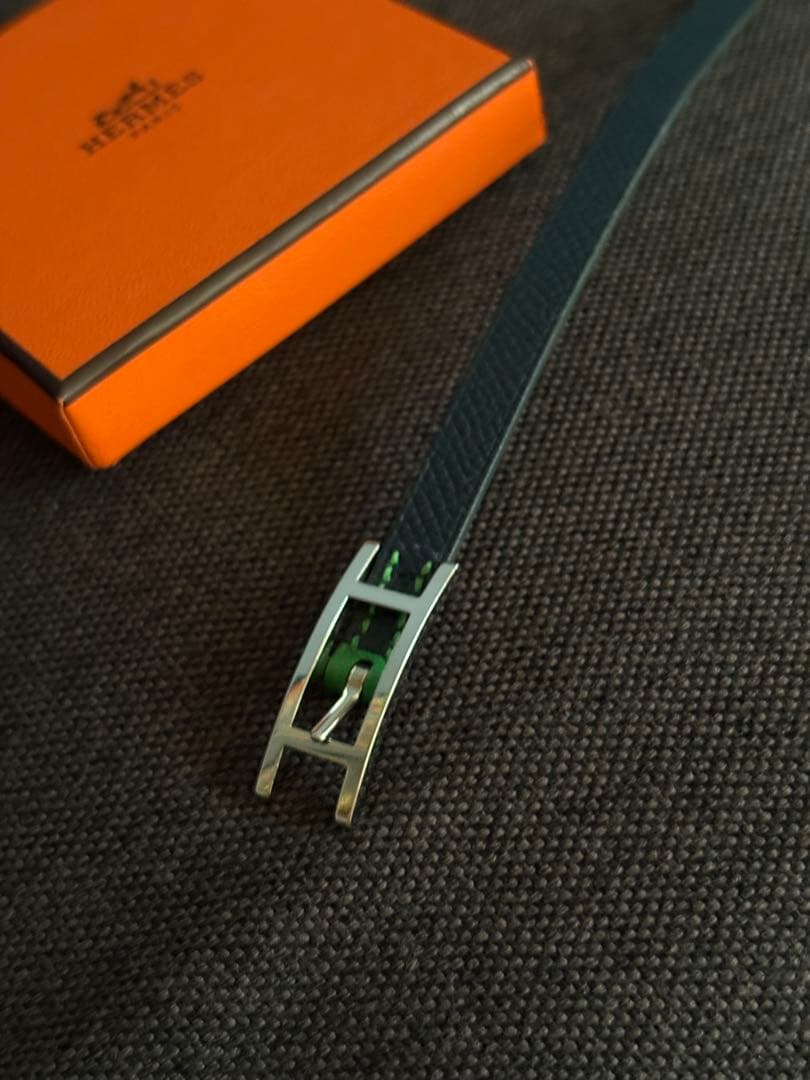 HERMES リバーシブルブレス　ネイビー✖️グリーン