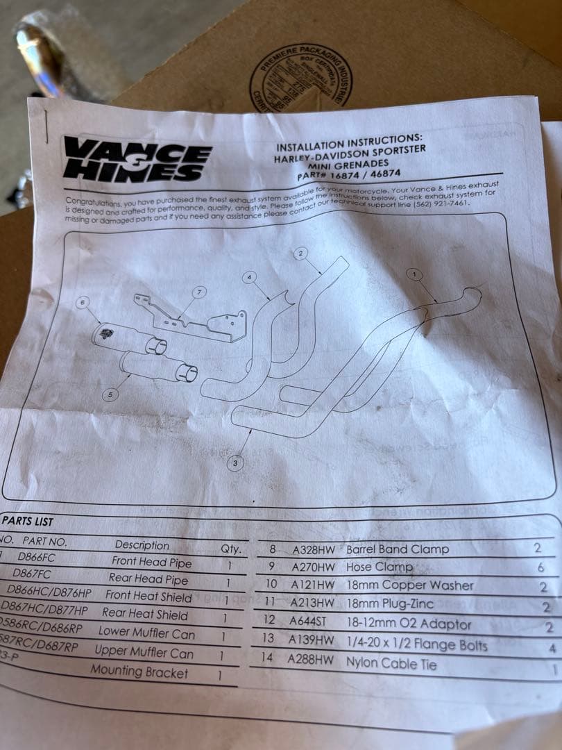 ハーレー　スポーツスター バンス＆ハインズ　 品番46874 ミニグレネード